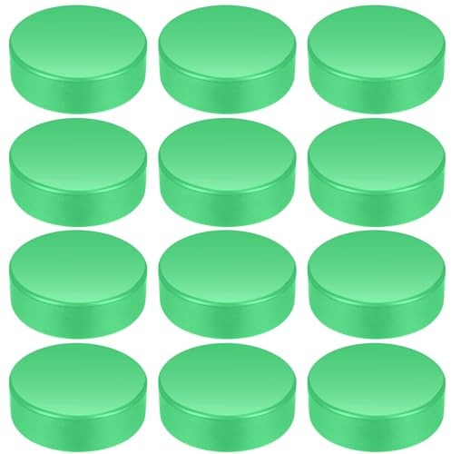 Shappy 12 Pcs Foam Ice Hockey Pucks 3 Inch Soft Floor Hockey Pucks for Practicing and Classic Training Indoor Outdoor Sports Game Supplies for Adults, Regulation Size(Green)