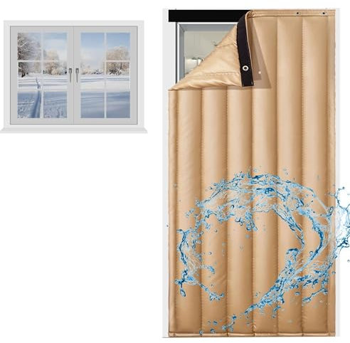 Thermovorhang Gegen Kälte und Hitze Kälteschutz Raumtrenner Wärmeschutzvorhang Schallschutz Vorhang Türvorhang Blickdicht Outdoorvorhänge Verdunkelungsvorhänge PU Leder 6 Farben ( Color : Gold , Size