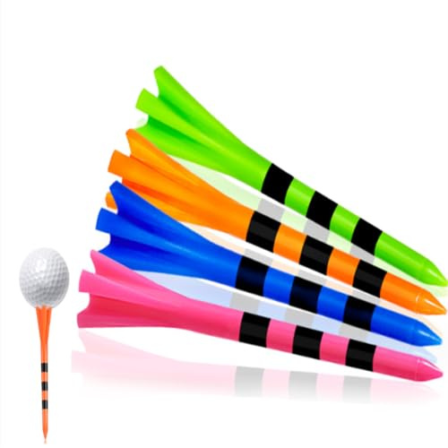 JPORSHU Golf-Tees aus Kunststoff, unzerbrechlicher Kunststoff, Golf-Tees, 8,9 cm, geringe Reibung und Widerstand, verbessert Schwunggenauigkeit und Distanz, 50 Stück