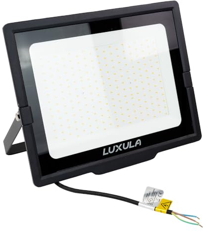 LUXULA LED Strahler Außen 200W 20000lm, 3000K Warmweiß, IP65, Schwarz | IP65 wasserdicht, Außenstrahler, Fluter, Scheinwerfer, LED Außenbeleuchtung für Garten, Einfahrt, Garage und Terrasse
