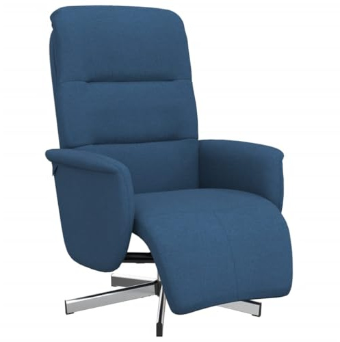 vidaXL Relaxsessel mit Fußteil Blau Stoff