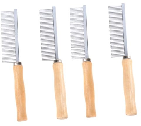 FRCOLOR 4stücke Holzgriff Kamm Stiftkamm Für Hunde Und Fellpflege Und Für Entfernung Von Verfilzungen Und Schmutz