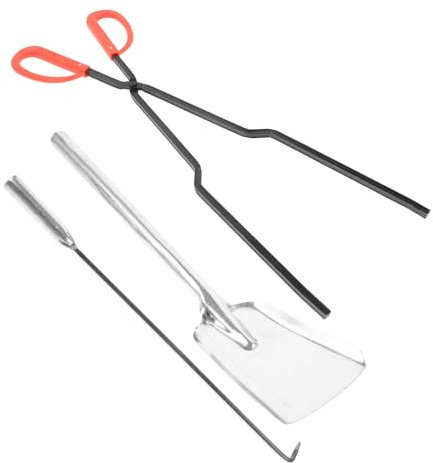 OUNONA Ustensiles Cheminée Fer Épais Pelle à Charbon Multifonctionnelle Pincette De Foyer Et Tisonnier Pour Nettoyage Facile Des Cendres Et Gestion Du Feu