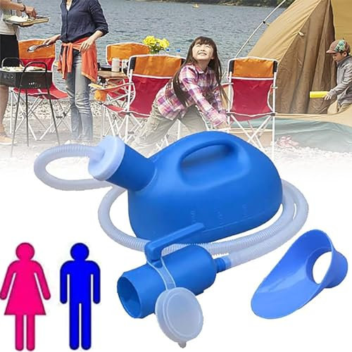 BEOTAY Unisex Urinal,Urinflasche Mit Abdeckung Und Adapter,Gute Qualität Pinkelflasche,Auslaufsicheres Design,Urinflasche Für Unterwegs,2000Ml,1,6 M Schlauch