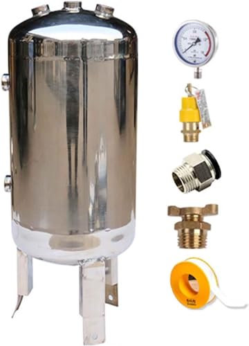 AviiSo Tanque de presión tanque de aire de acero inoxidable, 1,3 2,6 4 5 8 10 13 galones Diseño vertical de alta presión Tanque receptor del compresor de aire (Size : 50L/13.2Gal)