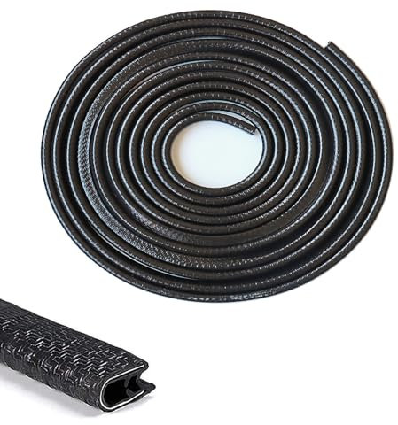 AIPWEYT Store Protection des bords de portière de voiture - En forme de U - Noir - En caoutchouc - 10 m