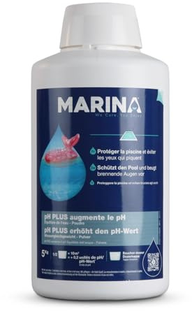 Marina pH Plus Granulat 5 kg - pH-Wert Anheber für Pool & Spa | Pulverform für schnelle Verteilung - geeignet für Schwimmbecken, Whirlpool und Spa