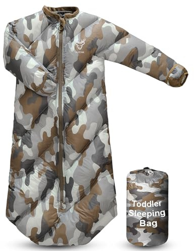 AZITREK T40 Kleinkind-Schlafsäcke für Jungen und Mädchen, Alter 2–4, Puffy Kinder-Schlafsack, Camping, Übernachtungen, bis zu 116,8 cm, leicht, kompakt, Komfort für drinnen und draußen,