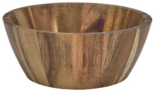 HOME DECO FACTORY, KA0338 - Ensaladera de Acacia de 20 cm de diámetro, diseño Elegante y cálido, Ideal para Servir ensaladas, Frutas y Platos Varios, de fácil Mantenimiento, marrón, Cuenco