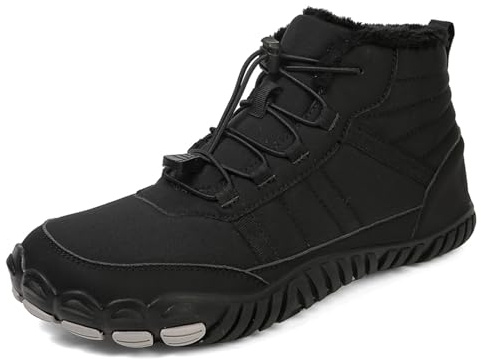 SECHRITE Barfußschuhe Winterstiefel Damen Herren Winter Barfuss Schuhe Warm Gefüttert Breite Zehenbox Rutschfest Outdoor Winterschuhe