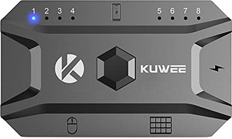 Conversor Bluetooth Hub USB 5.0 con cable de teclado y mouse a adaptador inalámbrico, compatible con 8 dispositivos para tablet, portátil, móvil, convertidor de teclado y mouse USB