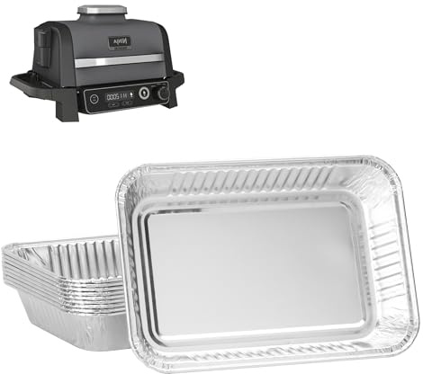 GLOWYE 30 Pack Grill Drip Pan Liners for Ninja Woodfire OG800 OG900 Series, 6418 Grease Tray for Ninja Woodfire Pro Connect XL OG850 OG951 Series, Disposable Aluminum Foil Drip Pans