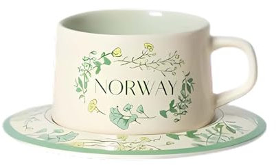 Tazza da caffè in ceramica, tazza da tè, set di tazze e piattini da tè, set di tazze da caffè espresso in porcellana, con piattino e cucchiaino, tazza da tè pomeridiano inglese vintage da 220 ml / 7 O