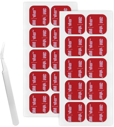 3M Pads Adesivi Biadesivi ad alta Resistenza 25 MM x 25 MM 20 Pcs Nero | Spessi 0,6 MM, Quadrati, Nastro di Montaggio in Schiuma Adesiva Adesivo Forte, per Decorazioni Auto Casa Ufficio Loghi