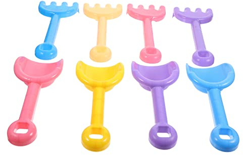 Vaguelly Lot De 8 Pelles De Plage Et Râteaux pour Enfants Jouets D'Extérieur en Plastique
