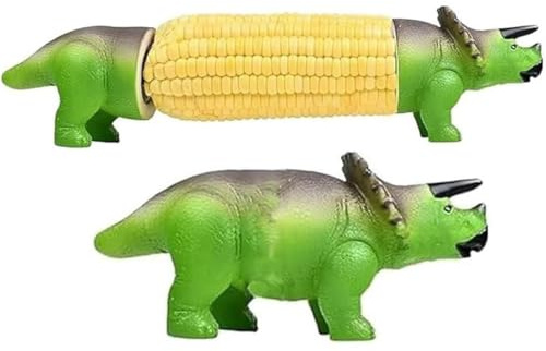 Dinosaur Corn Cob Holders – Fun Dino-Shaped Corn on The Cob Picks with Stainless Steel Prongs | Reusable, Easy-Clean BBQ & Picnic Utensils