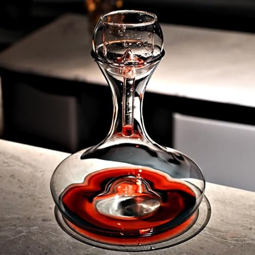 Set De Aireador Y Decantador De Vidrio, Decantador Oxigenador De Vino, Dispensador De Jarra De Vino Tinto, Capacidad 2300 Ml, para Catas De Vino En Bares En Casa