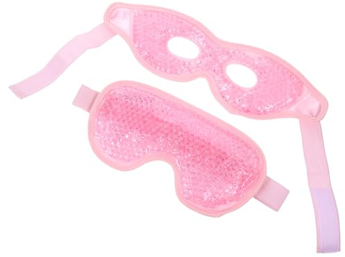 MOTHNUR Reusable Gel Eye Cold Pack 2pcs Set for Eye Fatigue Relief and Swelling Reduction Cooling and Heating Therapy Ice Mask for Soothing Cold Compress Pink