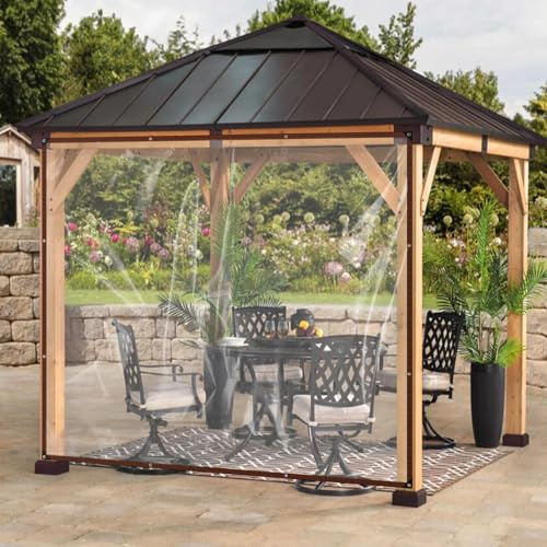 Chiluxendo Outdoor Waterproof Tarpaulin with Rope, Dustproof Eyelet, Transparent Tarpaulin for Outdoor Wind Protection for Garden Furniture, Plants, Patio, Chicken Coop, Greenhouse (2.5 × 3 m)
