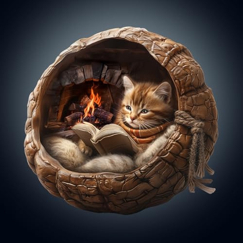 WOODBESTS Holzpuzzles für Erwachsene - Herbst Gemütliche-Katzen | Holz puzzle Tierform, Wooden Puzzle mit Geschenkbox zum Verschenken (34 × 33 cm, 270 Teile)