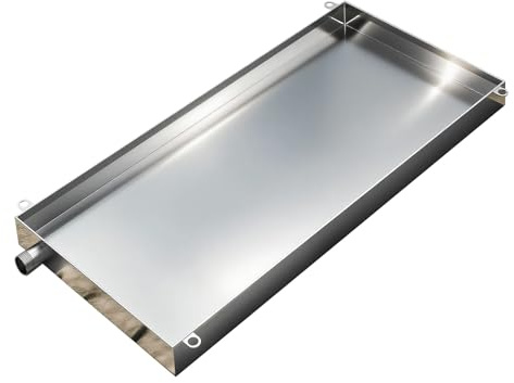 Genérico Bandeja de Drenaje con Tubo para condensado de Aire Acondicionado Central, de Ventana y Mini Split, portátil, Apta para Aires acondicionados Split, de Acero Inoxidable, 36 x 80 x 5 cm (14 x