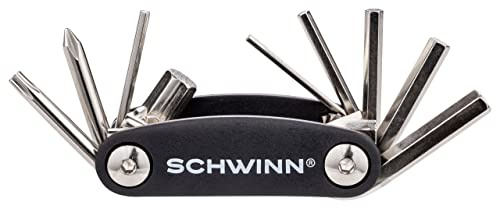 Schwinn 9-in-1 Multi-Tool Repair Kit, Multi-Purpose for Bikes, Easy-to-Carry Tool Kit, Portable and Convenient Design, Includes Hex Wrenches, Screwdriver, and Torx Wrench, Bicycle Essentials