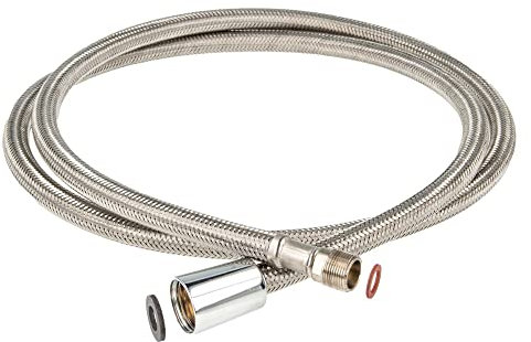 tecuro Ersatz Brauseschlauch für Geschirrbrause, Anschluss M15/1 x 1/2 Zoll Konusmutter, Länge 150 cm, Edelstahl, für Küchenarmaturen
