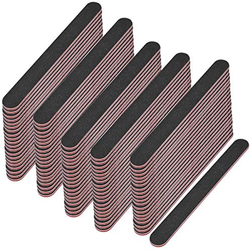 EuBeCos 100 x PREMIUM Profi Nagel Feilen Schwarz Gerade Körnung 100/100 MADE IN GERMANY