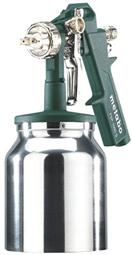 metabo FSP 1000 S Druckluft Farbspritzpistole, Lackierpistole 4,5 bar | Saugbecher-Pistole mit 1 l Metallbecher, 1,5 mm Düse, EURO/ARO/Orion/ISO Stecknippel, 240 l/min Luftbedarf, Gewicht 0,7 kg
