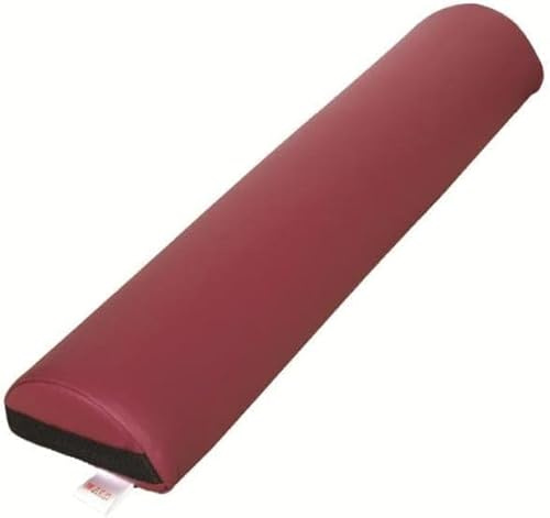 ZEN — Petit demi-rouleau pour tables de massage et de thérapie 60 × 15 × 8 cm — Coussin demi lune semi-circulaire pour soutenir les chevilles — coussin table de massage — coussin jambes (Bourgogne)