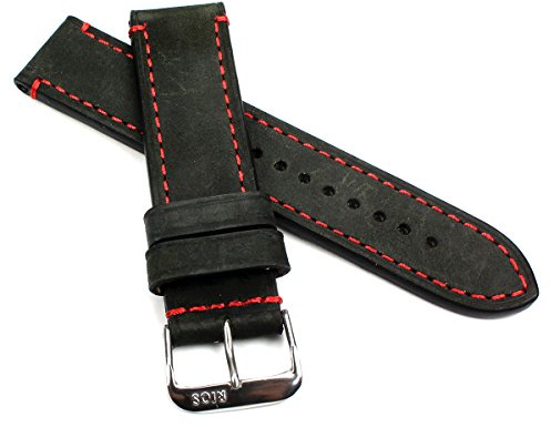 Sulla RIOS1931 CT Vintage Leder-Uhrenarmband aus echtem Rindsleder
