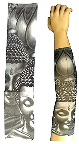 LoveLegis Manga del Tatuaje - usable - Manga - Tatuaje Falso - Imagen - un Buda - Tatuaje - Media Manga - Tribal - Idea de Regalo para cumpleaños - w99