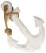 MACOSA CP78017 - Ancora decorativa in legno con tacchino bianco da appendere in stile shabby chic, decorazione da parete per il bagno