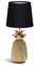 Aigostar - Lampe de Table en Céramique, Douille E14 Forme d'ananas en or, Abat-jour en Tissu de Bureau Design Moderne.