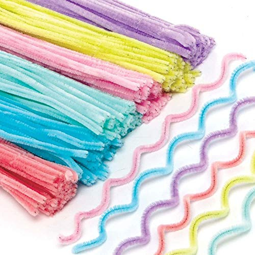 Baker Ross AX696 Pastel Pipe Cleaners - Pack of 120, 30cm x 6mm, Assorted Colours, Decorative Crafts, Craft Materials