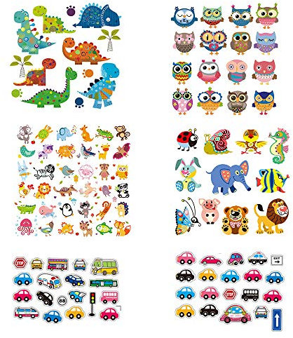 KLYNGTSK 5 Blatt Kinder Bügelbilder Thermotransfer Patches Aufkleber Bügelflicken Tiere Aufnäher Patches Wärmeübertragung Patches Sticker Süße Bügelsticker für DIY Kleidung T-Shirt Jeans