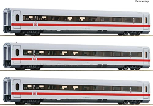 Roco 74030 H0 3er-Set Zwischenwagen Ice 1 Redesign 2005 der DB-AG 1.Klasse Gattung Avmz 801.0, 2.Kla