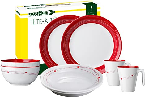 BRUNNER 0830143N.C8A Campinggeschirr Set für 2 Personen, Tête-À-Tête Cosmic, 8-teilig