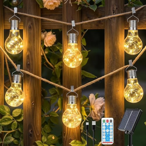 Solar Light Bulbs Hanging Solar Light Bulbs Led Clip Design 5pcs | Solar Powered Led, Clip Design, Ip65 Transparent Warm White Finish, Garden and Outdoor Use