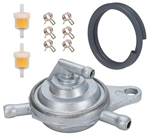 JIAYAN Inlin Moped Roller Kraftstoffventil Benzinhahn Kit | Mit Kraftstoffleitung,Kraftstofffilter und Klemmen,für GY6 49cc 50cc 150cc 139qmb 157qmj Roketa Sunl Taotao ATV Motorradteile
