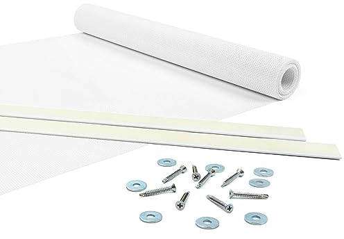 Giuri Tessuti - Fasce in PVC Microforato Mesh per Copertura ad Onda di Gazebo e Pergola - Telo ombreggiante ignifugo (Bianco, 60x650cm)