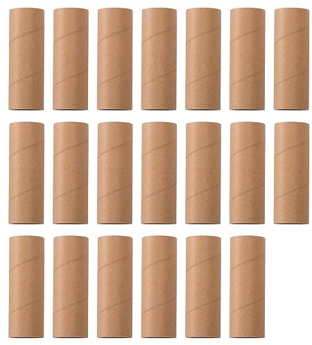 Reheyre Creative DIY Projects 20er-Pack Toilettenpapierrollen aus Papierrohr zum Basteln, Kunst, robuste, langlebige Papprohre, handgefertigt Braun 20 cm