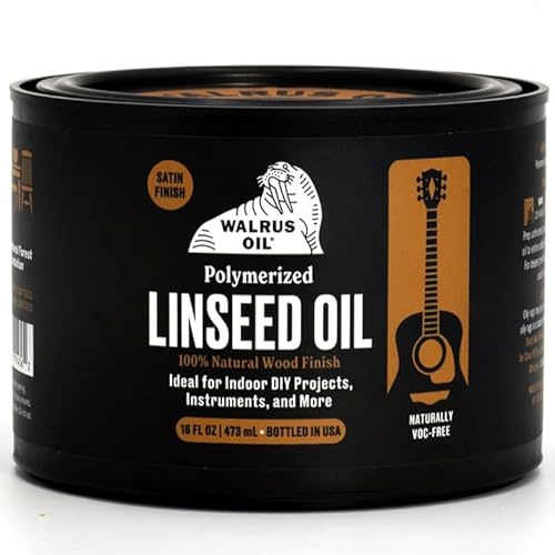 Walrus Oil - Polymerized Linseed Oil. 100% Natural, VOC-Free, Fast Curing Wood Sealer. Food-Contact Safe, 16oz Can