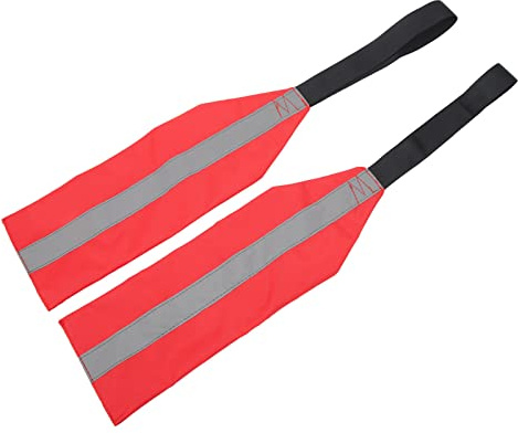 HUAOSN 2 Pièces Drapeau de Voyage de Sécurité pour Kayak, Drapeau de Kayak Haute Visibilité Drapeau D'Avertissement Rouge avec Bande Réfléchissante pour Canoës, Bateaux, Camions