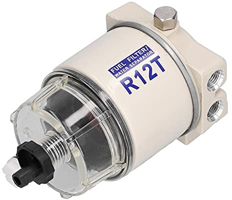 Kraftstofffilter-Wasserabscheider Marine Spin-On-Kraftstofffilter-Wasserabscheider 30 GPH Durchflussrate mit Selbstentlüftendem Abfluss R12T Ersatz-Motorteile