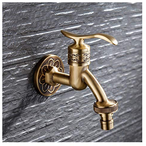 Wasserhahn Bad Antik,Wasserhahn Retro Retro Antike Messing Einzelgriff Waschmaschine Wasserhahn In-Wall Waschküche Badezimmer Küche Mop Wasserhahn Waschmaschine Wasserhahn