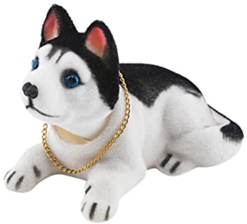 SMELEYOU Car Ornament Nodding Dog Shakes His Head Shaking Dog Car Styling Cute Bobblehead Dog Doll for Car Interior Decoration - (Color Name: Siberian Husky) Summer Games