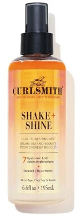 Curlsmith Shake + Shine Curl Refreshing Mist | Bi-Phase Curl Spray with Hyaluronic Acid & Seaweed for Curly Hair | Lightweight Frizz Ease, Hydration & Shine | Hair Refresh Spray for Wavy & Curly Hair