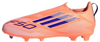 adidas Kids F50 League Laceless Juniors Firm Ground Football Boots Orange/Blue 4 UK Child