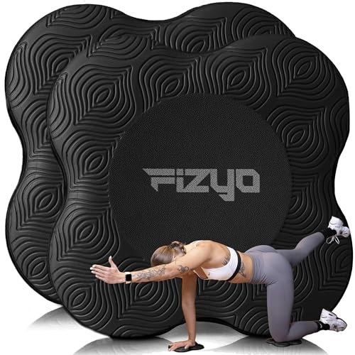 Fizyo Kniekissen Yoga-Knie-Pad, Pilates Knie Pads, rutschfest Yoga Knie Padmatte,Unterstützung für Knie,Handgelenke,Knöchel,Verschleißfesteschützt die Knie 2 Set, Schwarz, 20x20 cm